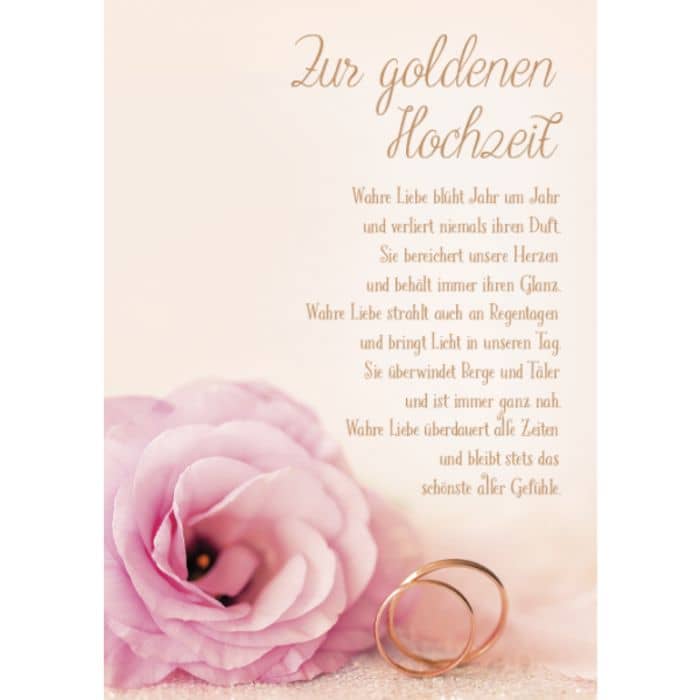 Wundervolle und schöne Goldene Hochzeit Gedichte